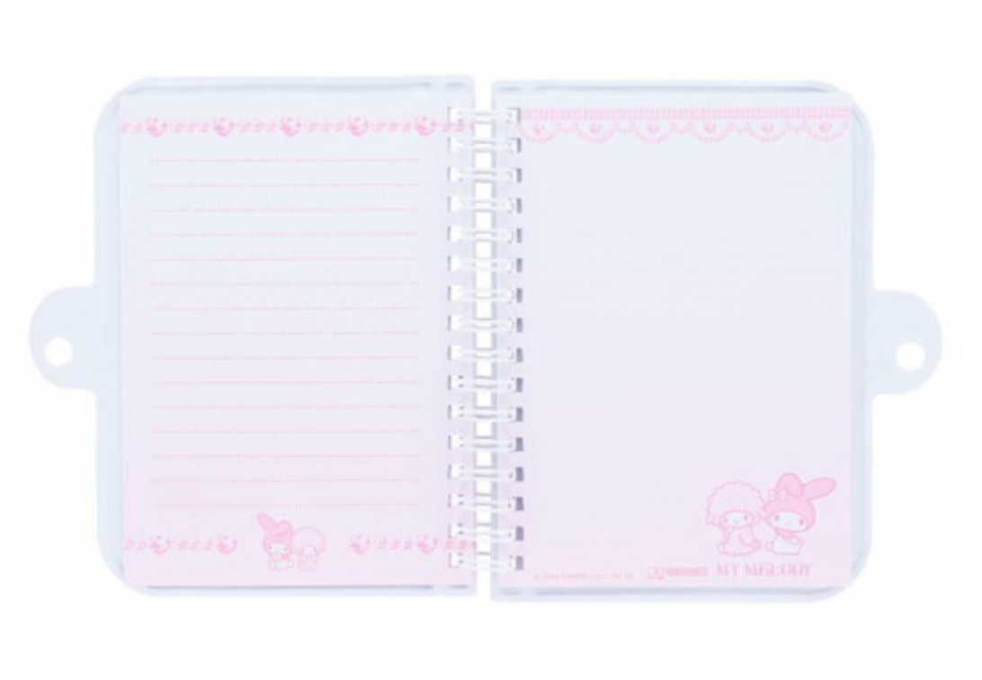 SANRIO ORIGINAL MY MELODY & MY SWEET PIANO Y2K BALLET CORE RING NOTEBOOK WITH HEART PADLOCK