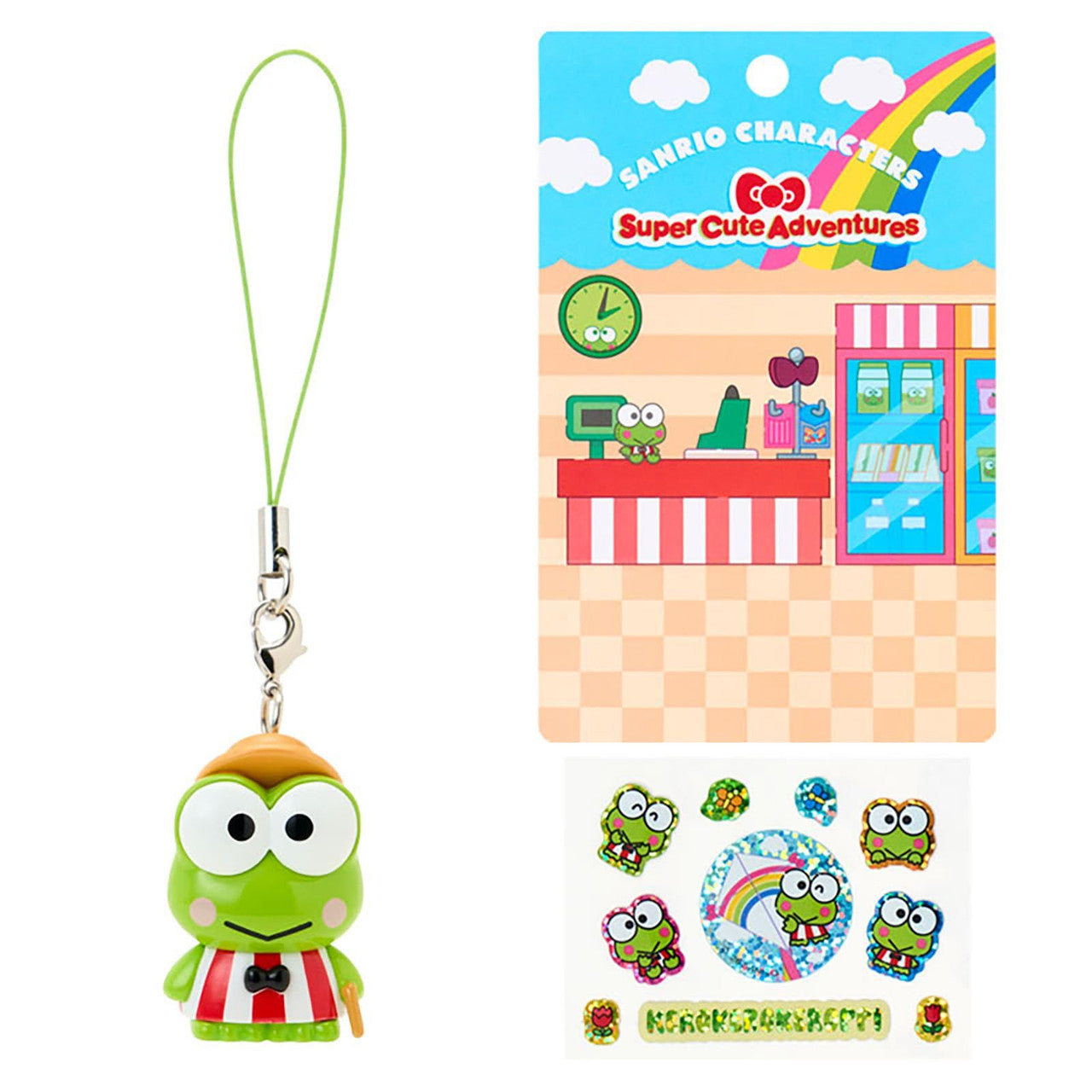 SANRIO ORIGINAL KEROPPI STRAP AND STICKER SET SUPER CUTE ADVENTURES MY DREAM SMARTPHONE