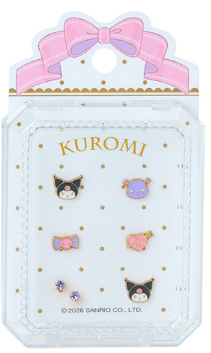 SANRIO ORIGINAL KUROMI 7 PIECE EARRING