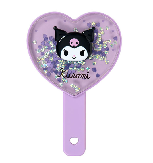 SANRIO ORIGINAL KUROMI HAND MIRROR SPARKLING SEQUINS HEART SHAPED