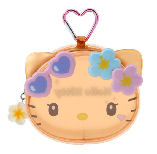 SANRIO ORIGINAL HELLO KITTY SPARKLING SUMMER POOL CLEAR FACE SHAPED MINI POUCH