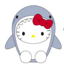 SANRIO HELLO KITTY SHARK BEAN DOLL / PLUSH BLUE