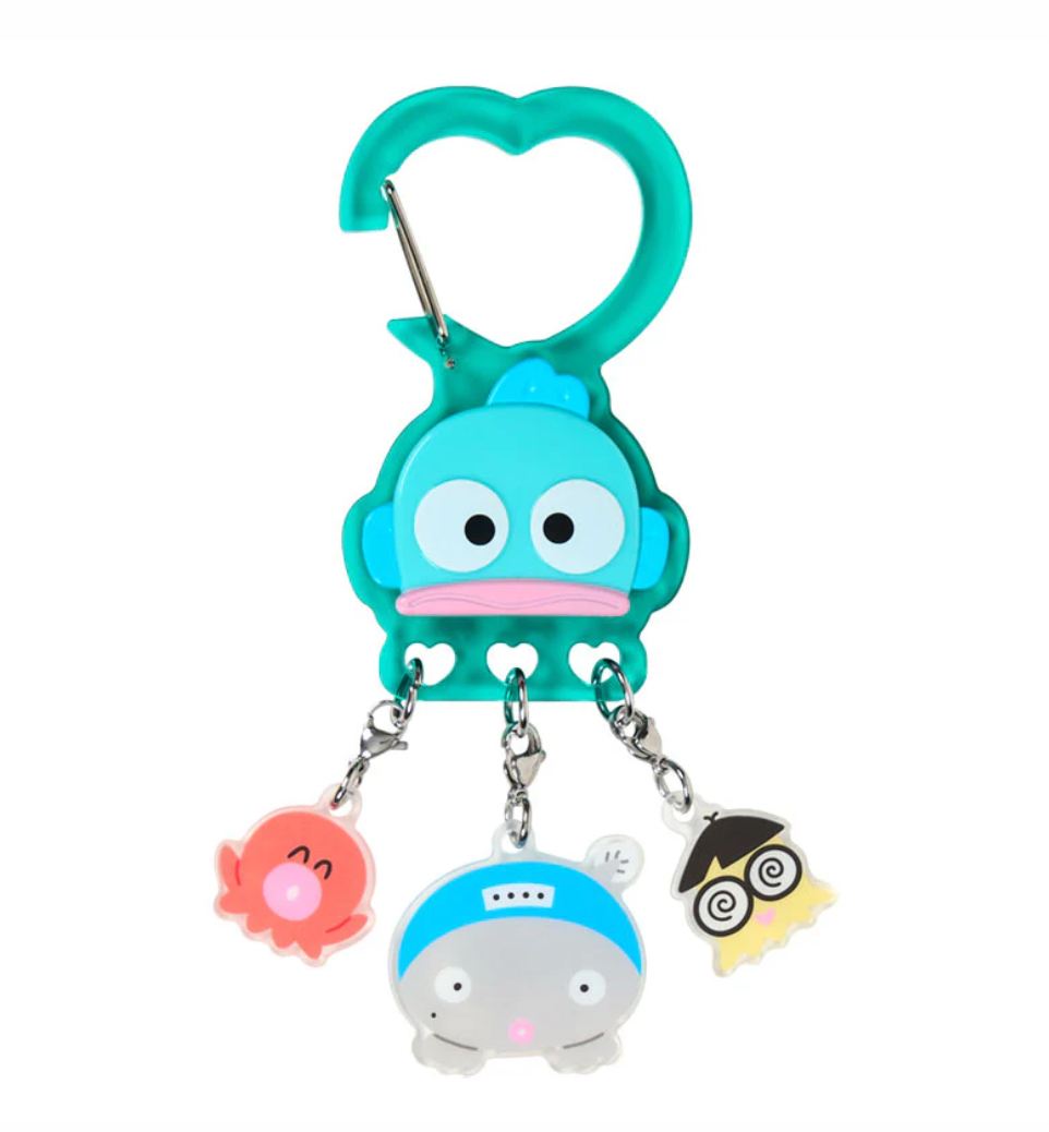 SANRIO ORGINAL HANGYODON CARABINER KEYCHAIN TOGETHER WITH FAVORITE FRIENDS