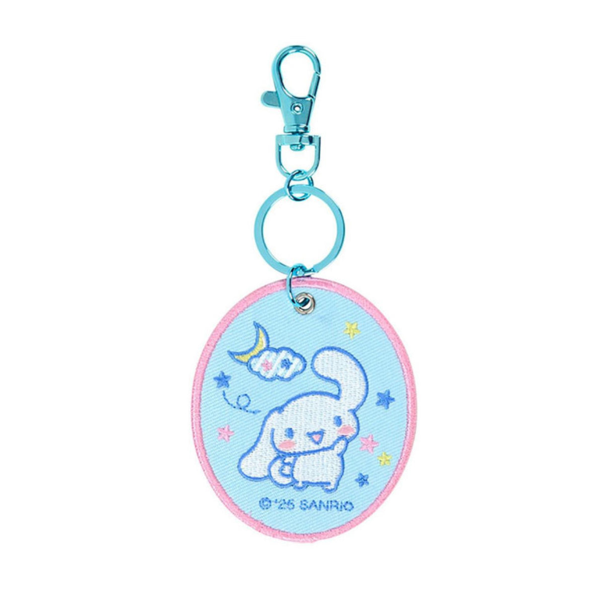 SANRIO CINNAMOROLL EMBROIDERED PATCH KEYCHAIN