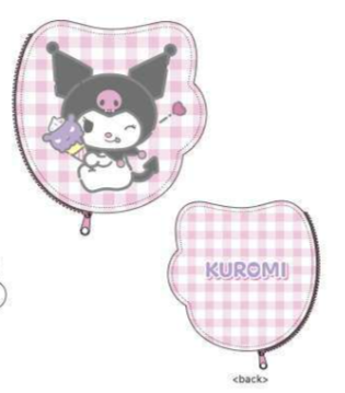 SANRIO KUROMI DIECUT PASTEL CHECK DIECUT COIN PURSE