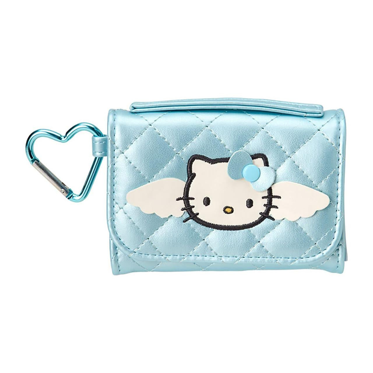 SANRIO ORIGINAL HELLO KITTY WALLET SHAPED COIN PURSE MINIATURE QUILT BLUE