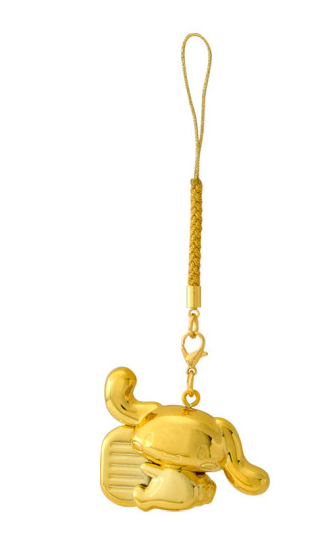 SANRIO ORIGINAL CINNAMOROLL LUCKY CAT GOLD NETSUKE KEYCHAIN / CHARM