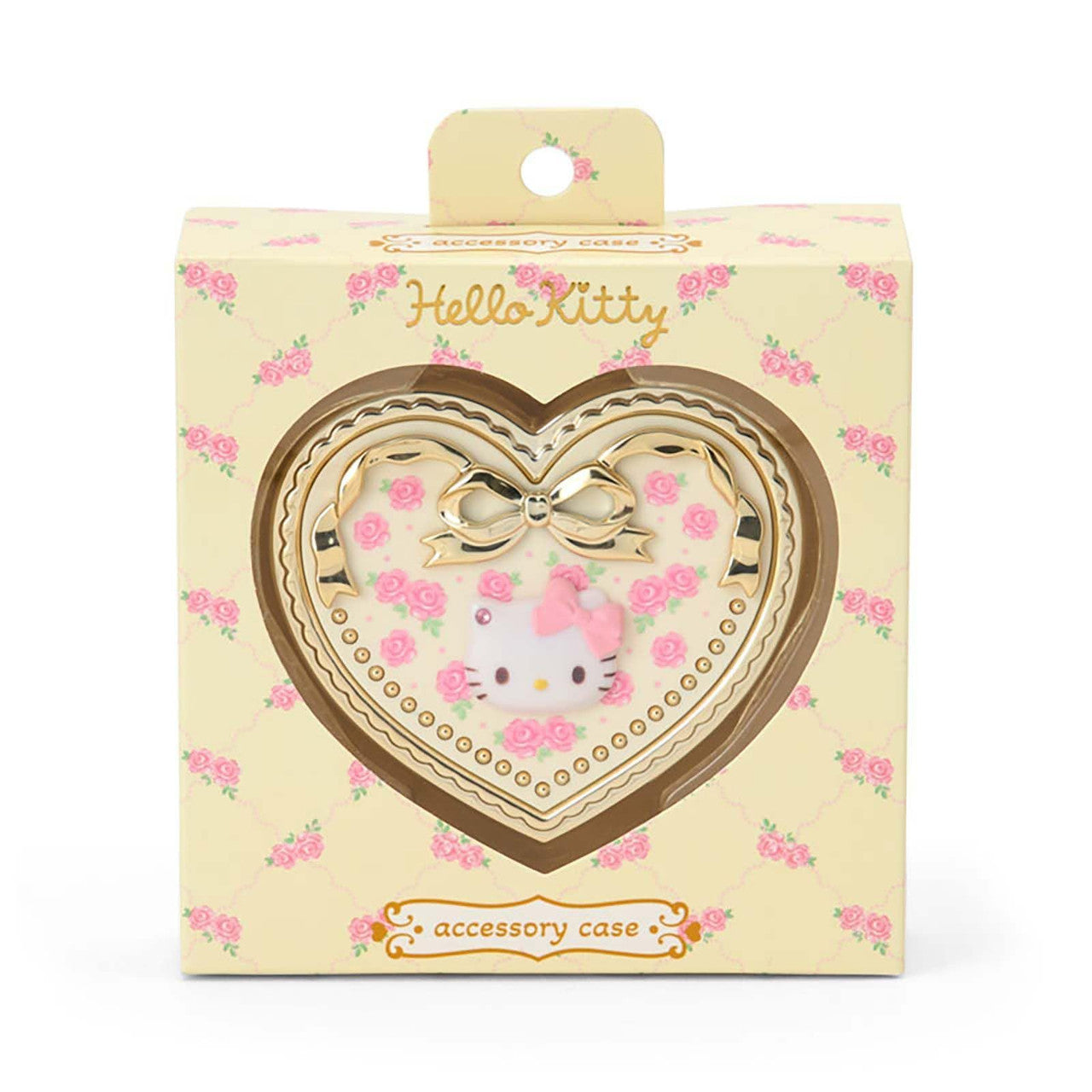 SANRIO ORIGINAL HELLO KITTY MIRROR ACCESSORY CASE HEART SHAPE ROSE