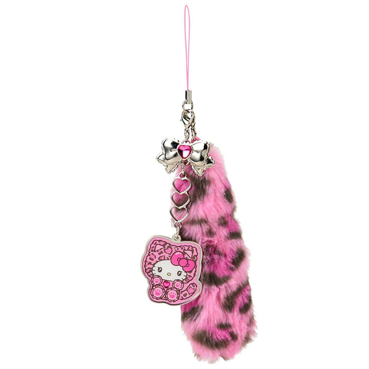 SANRIO ORIGINAL HELLO KITTY DANGLING TAIL MASCOT STRAP LEOPARD GAL CAT PINK