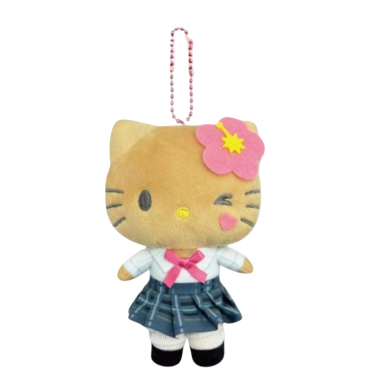 SANRIO HELLO KITTY SUNTAN UNIFORM BALL CHAIN MASCOT POUCH