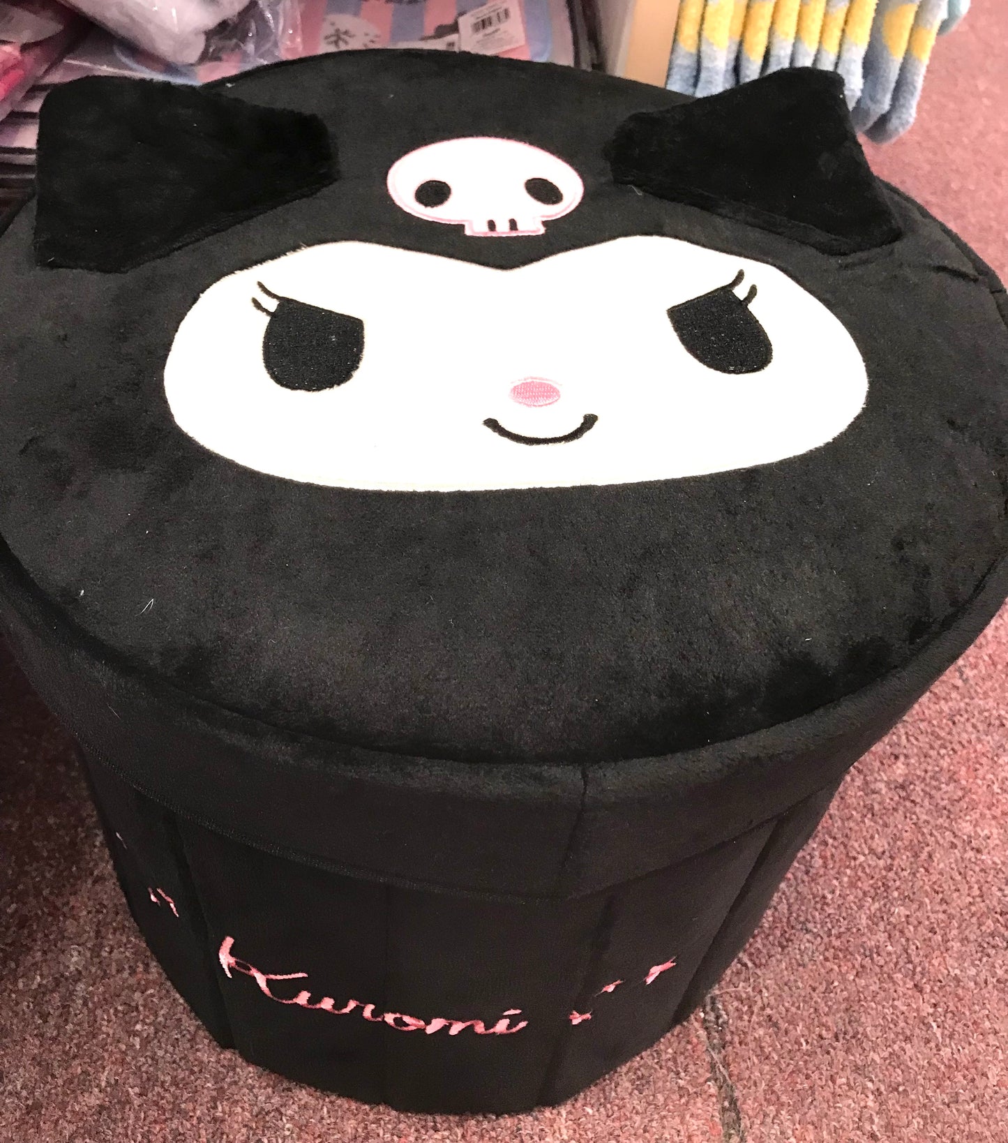 SANRIO KUROMI STORAGE BOX ROUND K/U
