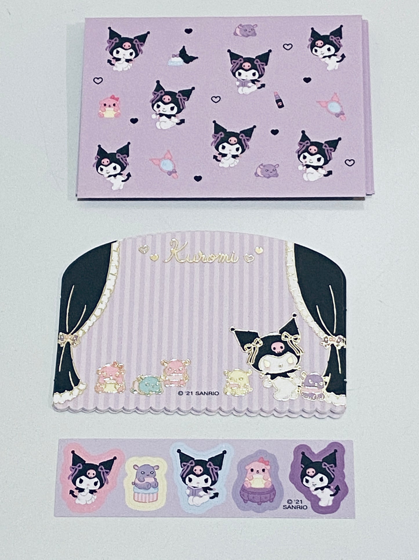 KUROMI MESSAGE CARDS WITH STICKERS