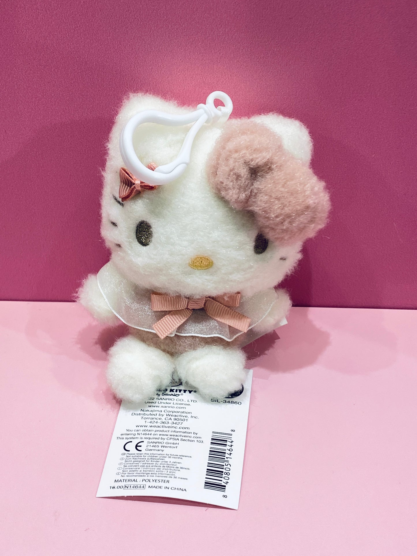 HELLO KITTY MASCOT CLIP-ON SOFT & CUDDLY