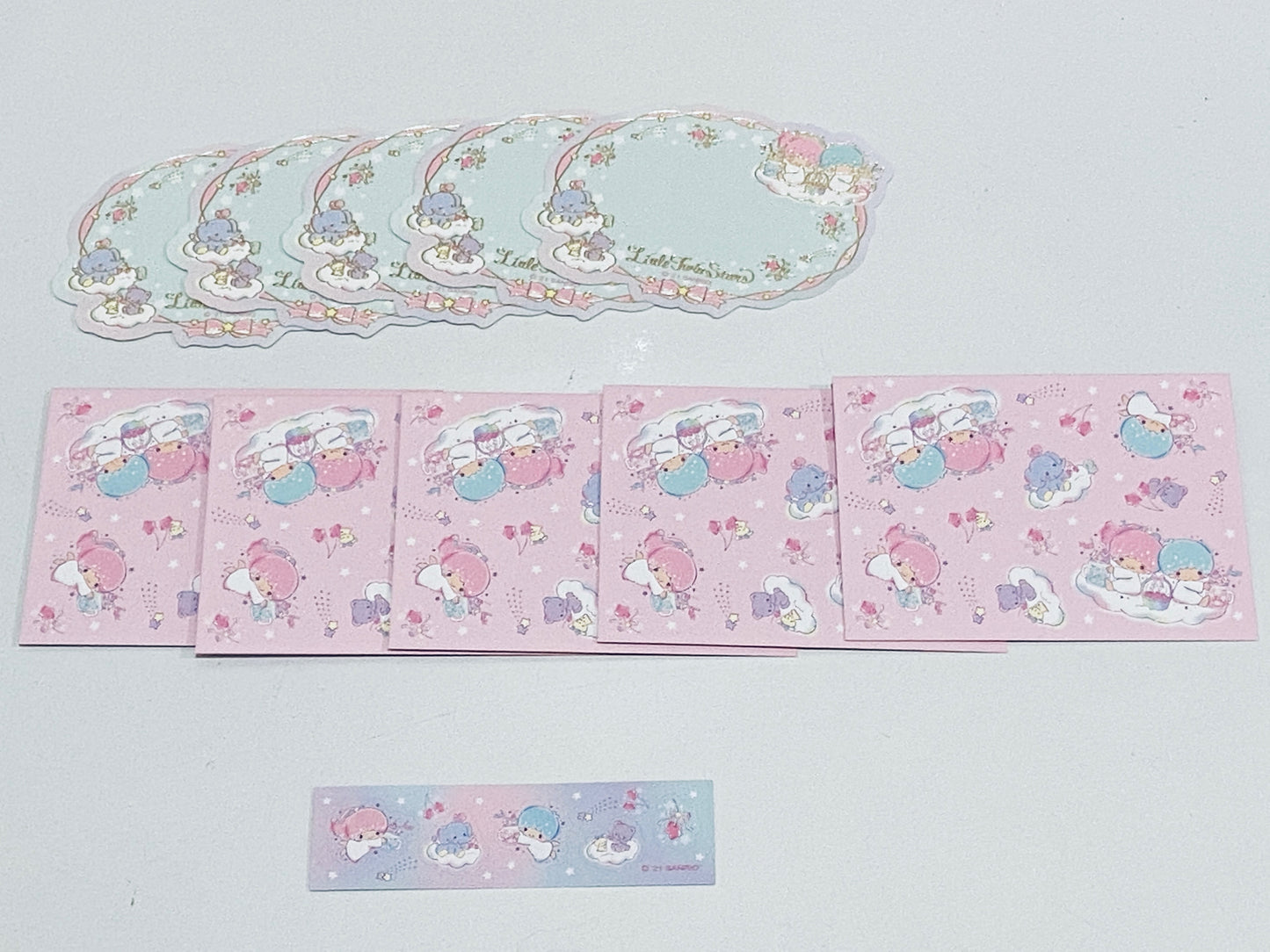 LITTLE TWIN STARS MESSAGE CARDS WITH STICKERS