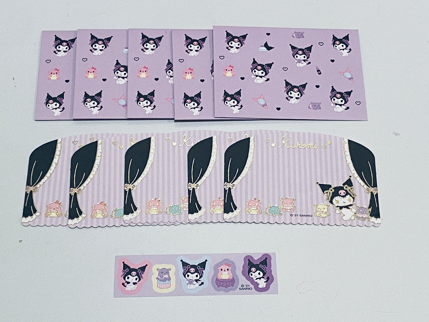 KUROMI MESSAGE CARDS WITH STICKERS