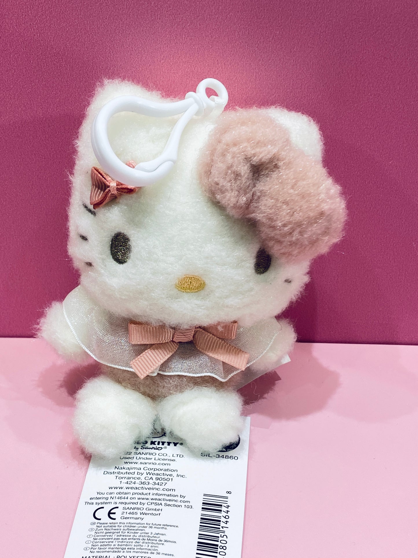 HELLO KITTY MASCOT CLIP-ON SOFT & CUDDLY