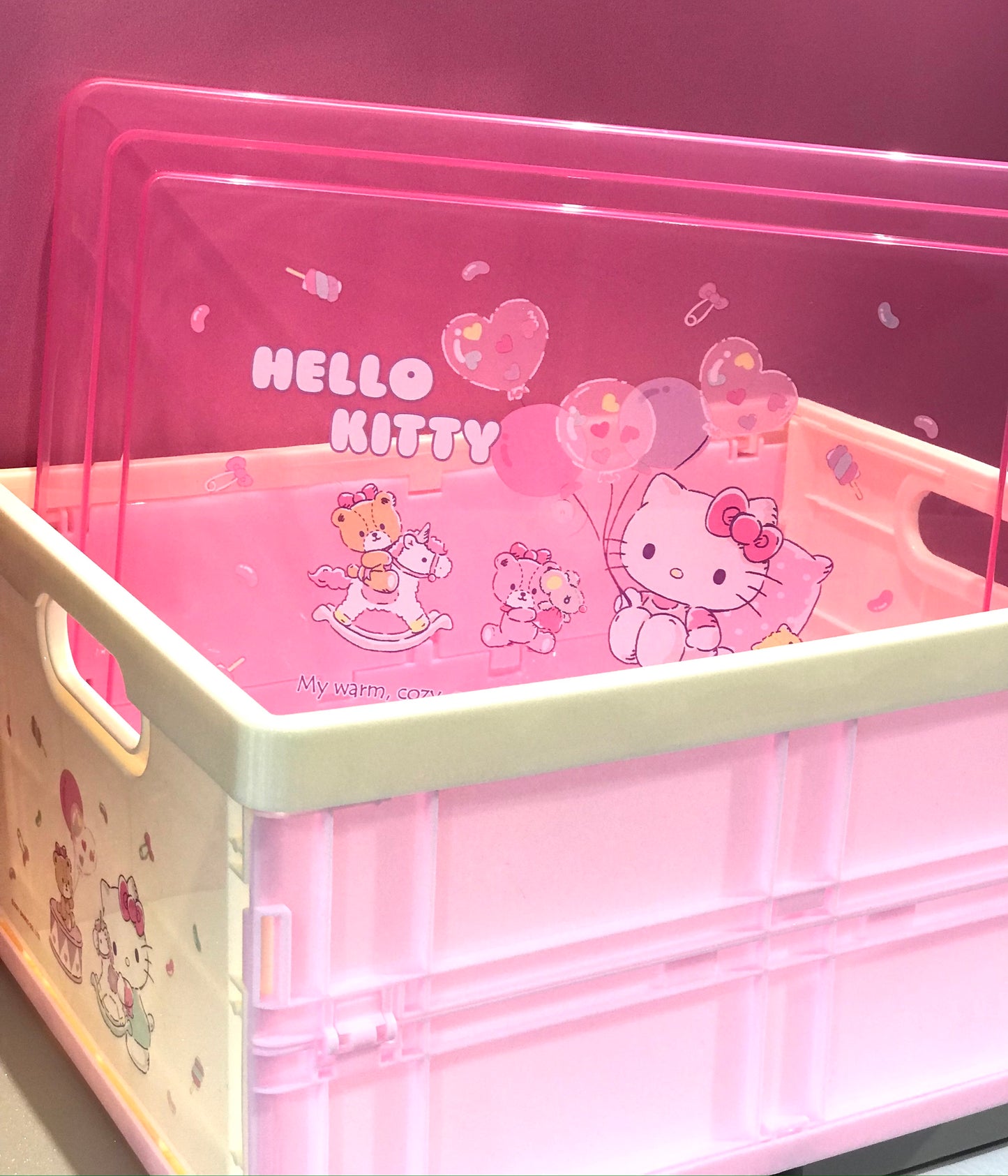 SANRIO HELLO KITTY FOLDING STORAGE BOX S K/T