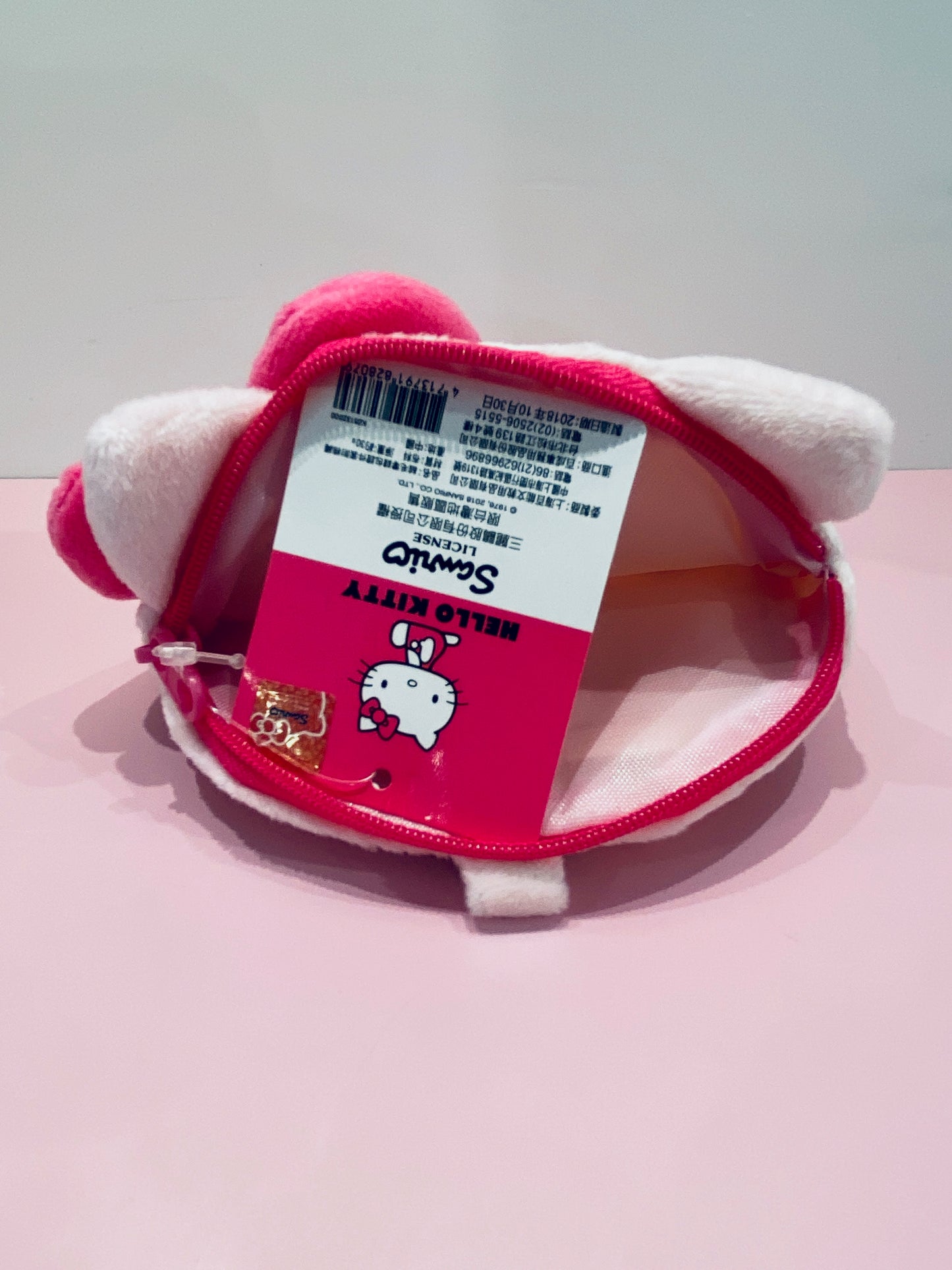 HELLO KITTY FLUFF COIN PURSE CARD HOLDER WITH A COTTON STRAP