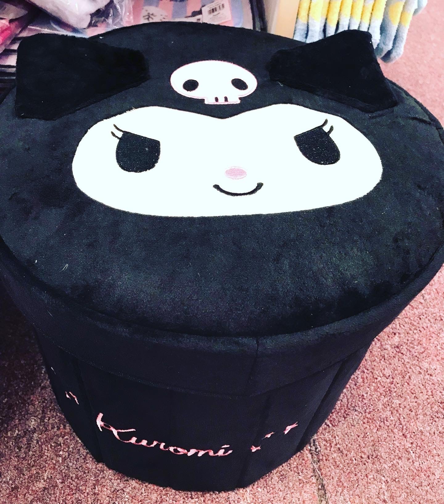 SANRIO KUROMI STORAGE BOX ROUND K/U