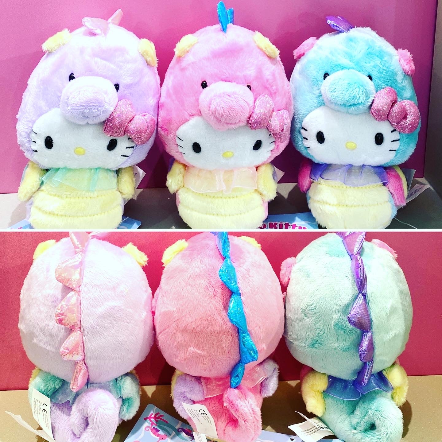 HELLO KITTY BEAN DOLL AST SEA HORSE SUMMER PLUSH SET OF 3