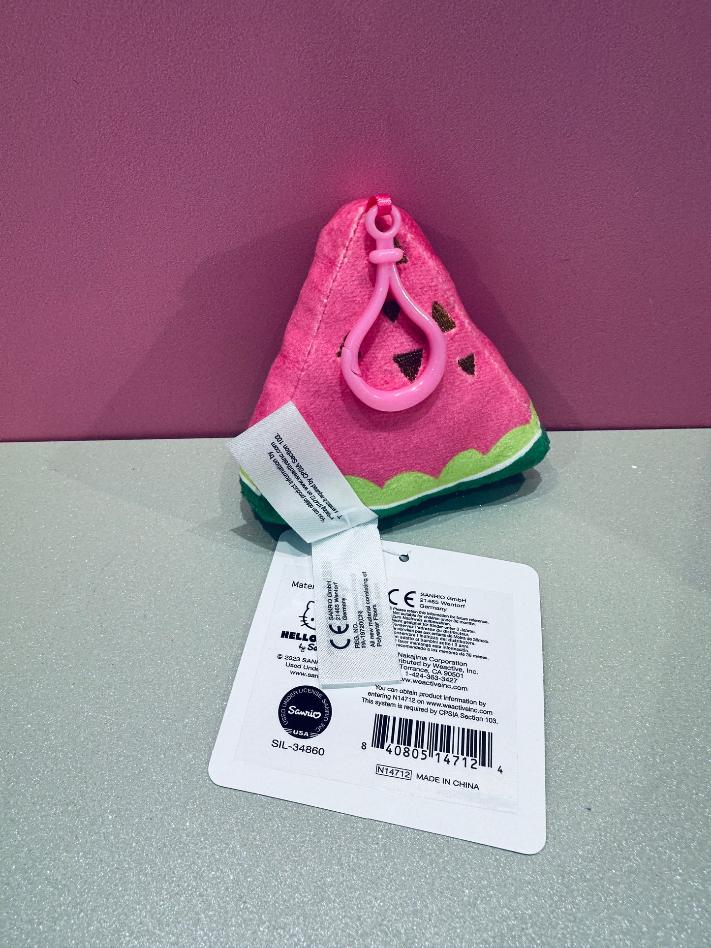 HELLO KITTY MASCOT CLIP ON WATERMELON