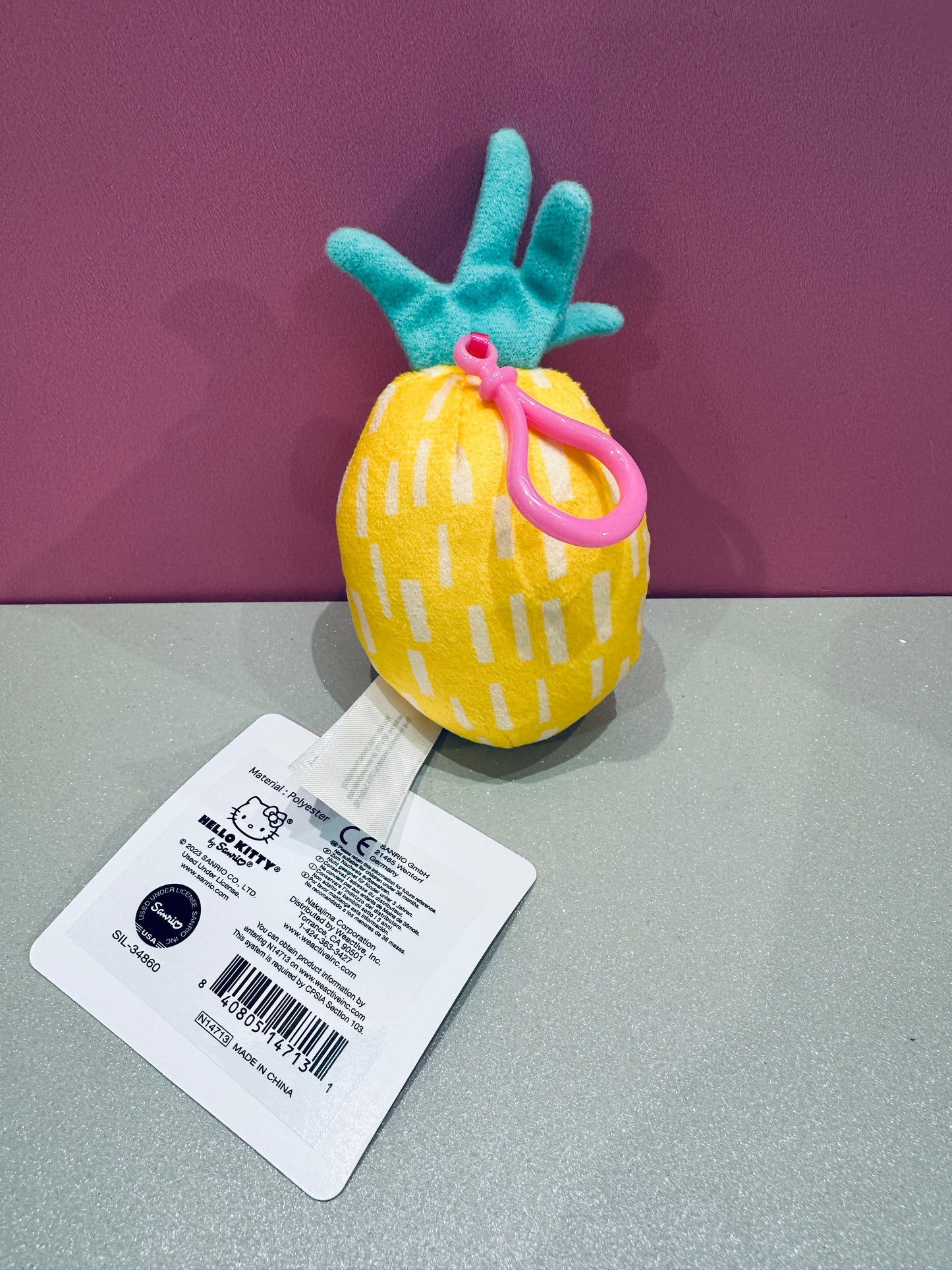 HELLO KITTY MASCOT CLIP-ON PINEAPPLE