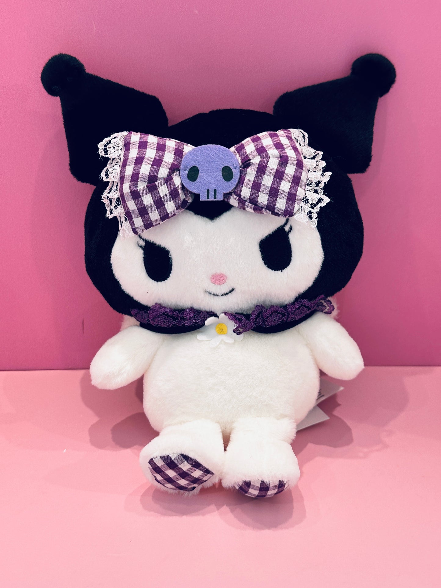 KUROMI 9 INCH PLUSH W/WING GINGHAM