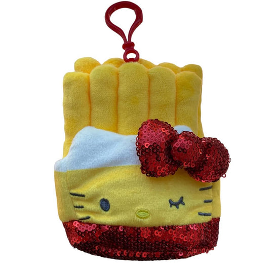 SANRIO HELLO KITTY BURGER SHOP FRENCH FRIES MASCOT CLIP / PLUSH