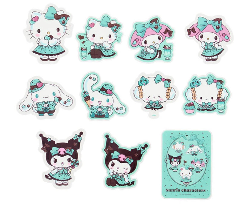 SANRIO CHARACTERS STICKER SET (CHOCO MINT DESIGN SERIES)
