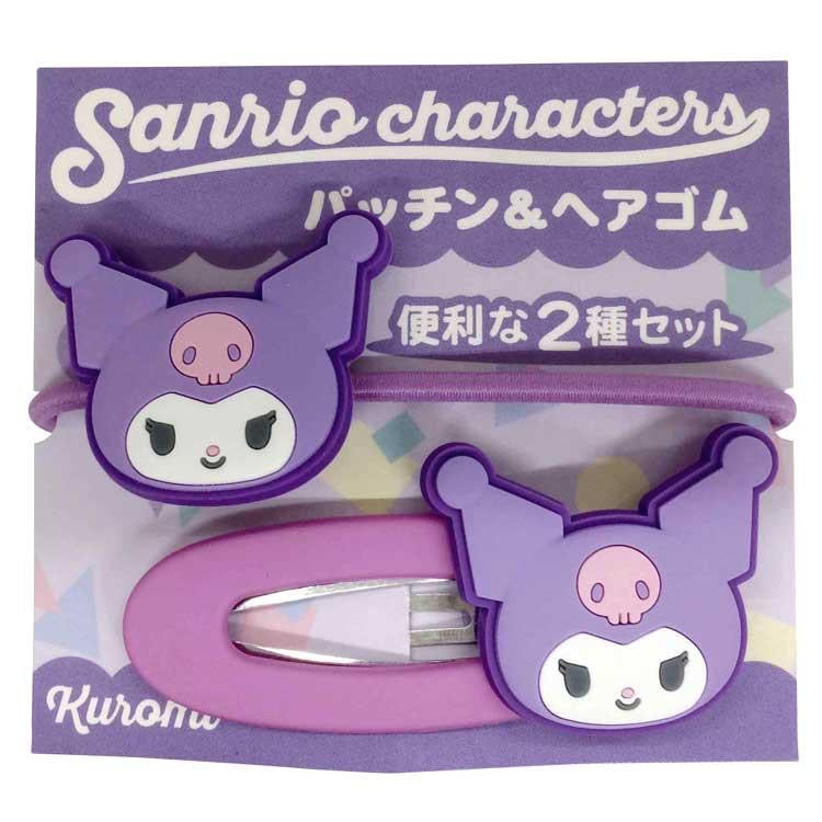 SANRIO KUROMI HAIR CLIP & HAIR TIE SET