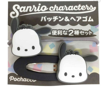 SANRIO POCHACCO HAIR CLIP & HAIR TIE SET