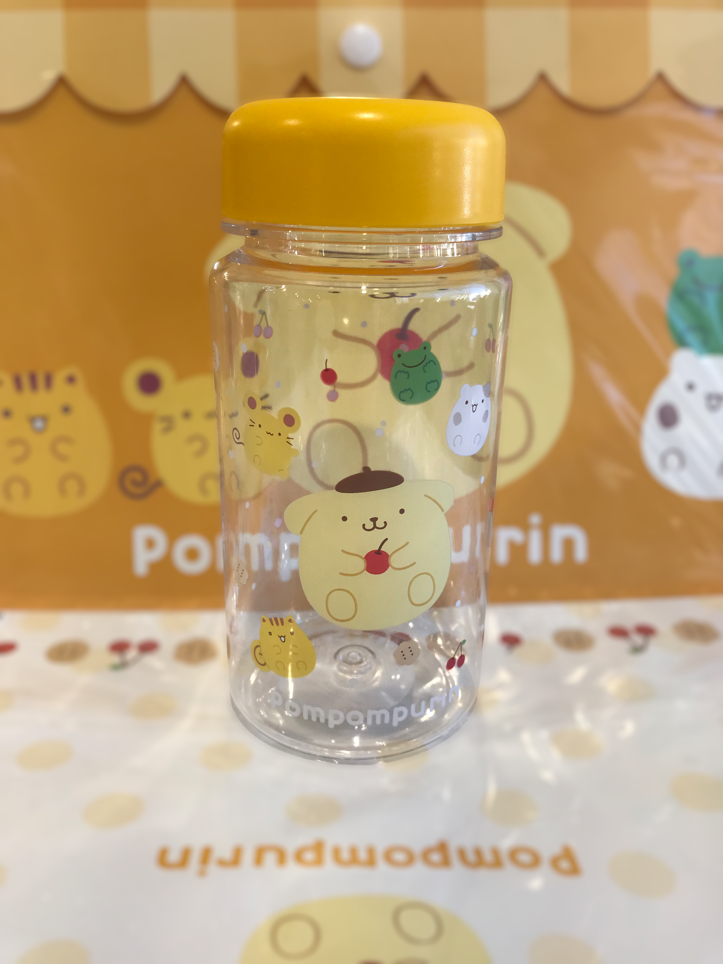 SANRIO JAPAN ORIGINAL POMPOMPURIN PN KUJI 2024 CLEAR WATER BOTTLE #8