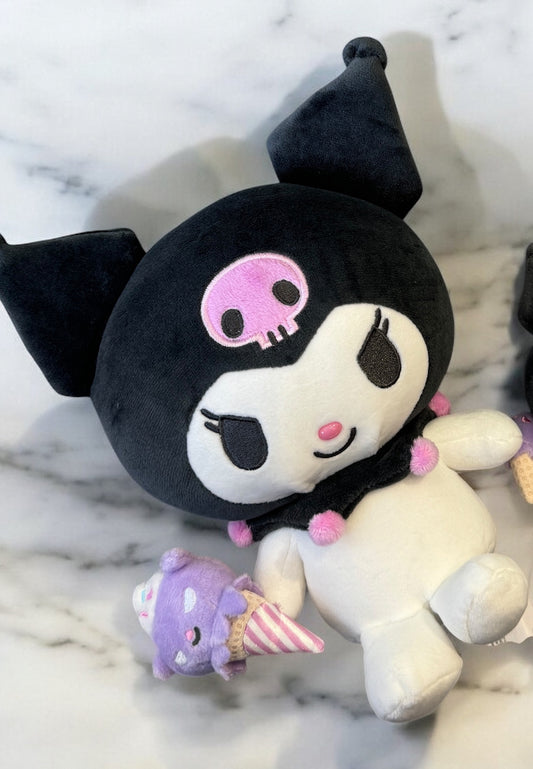 SANRIO KUROMI DIECUT PASTEL CHECK 12 IN PLUSH