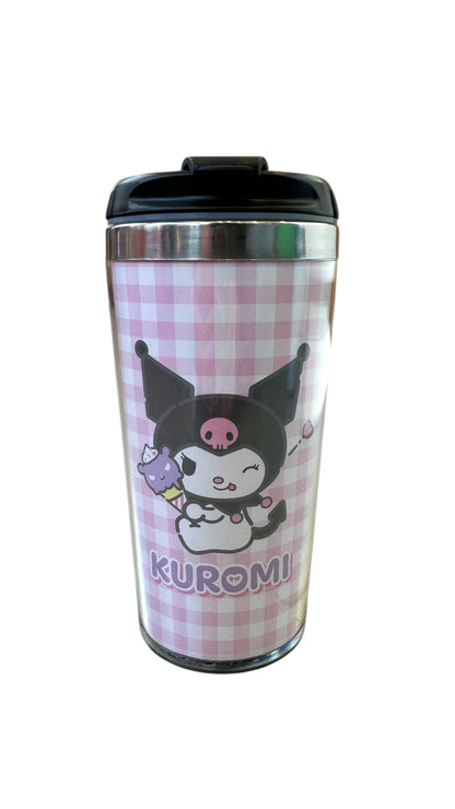 SANRIO KUROMI DIECUT PASTEL CHECK TUMBLER