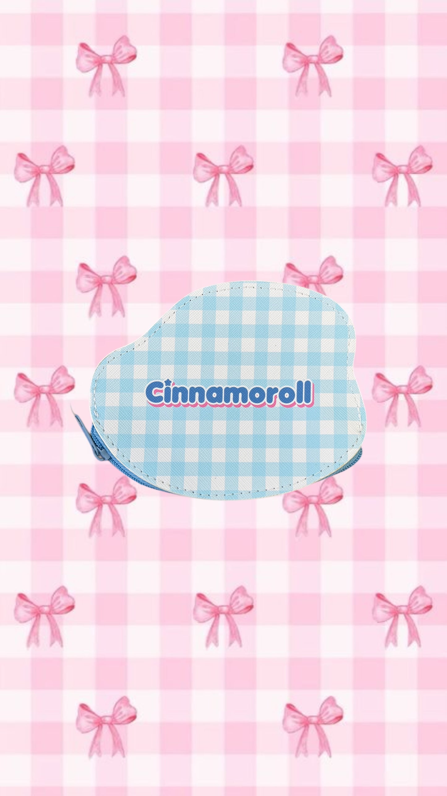 SANRIO CINNAMOROLL DIECUT PASTEL CHECK COIN PURSE