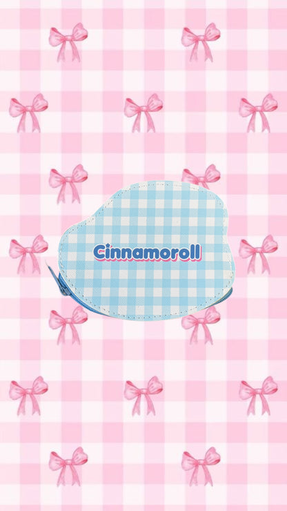 SANRIO CINNAMOROLL DIECUT PASTEL CHECK COIN PURSE