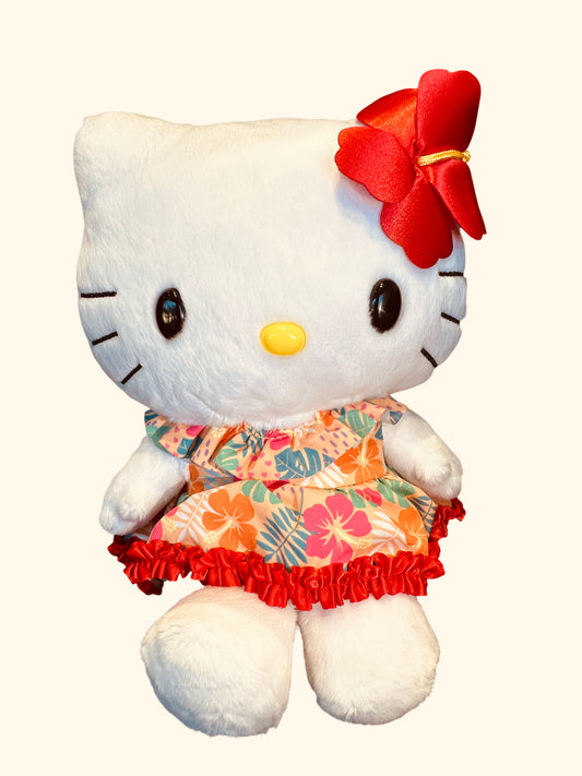 SANRIO HELLO KITTY 8 IN PLUSH WHITE HIBISCUS