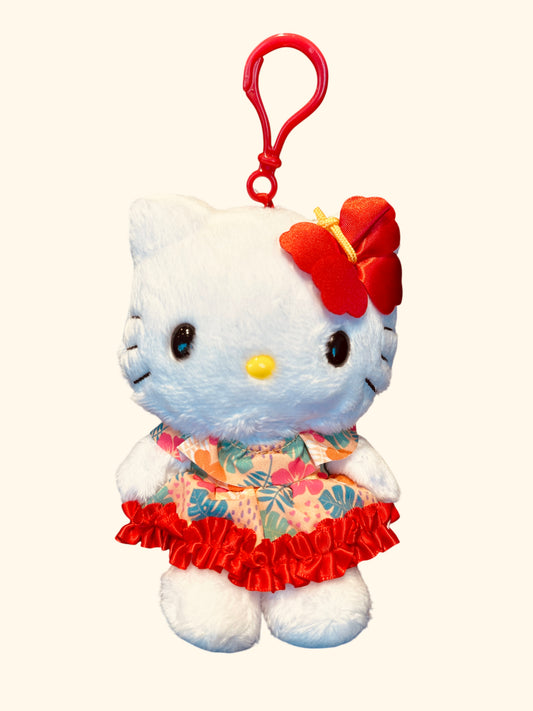 SANRIO HELLO KITTY MASCOT CLIP ON WHITE HIBISCUS
