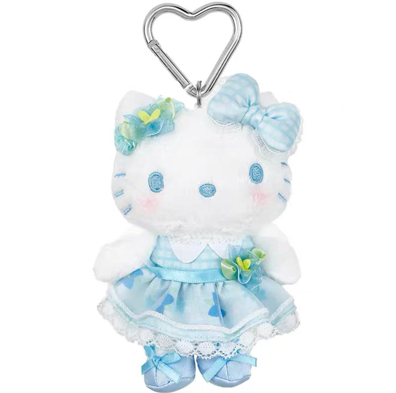 SANRIO ORIGINAL HELLO KITTY MASCOT CHARM / PLUSH BLUE FLOWER DRESS