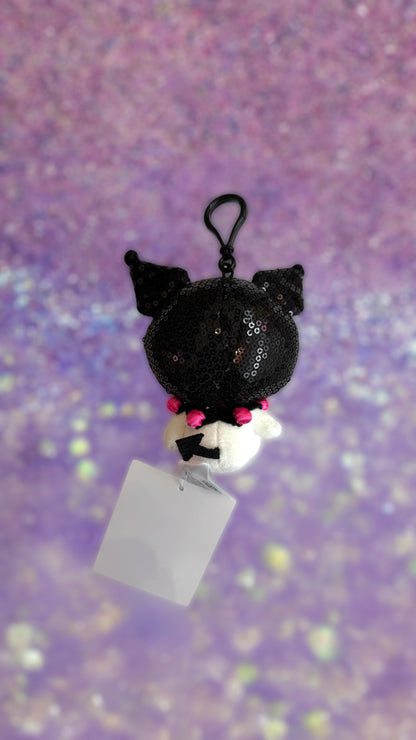 SANRIO KUROMI SPANGLE MASCOT W/ BALL CHAIN