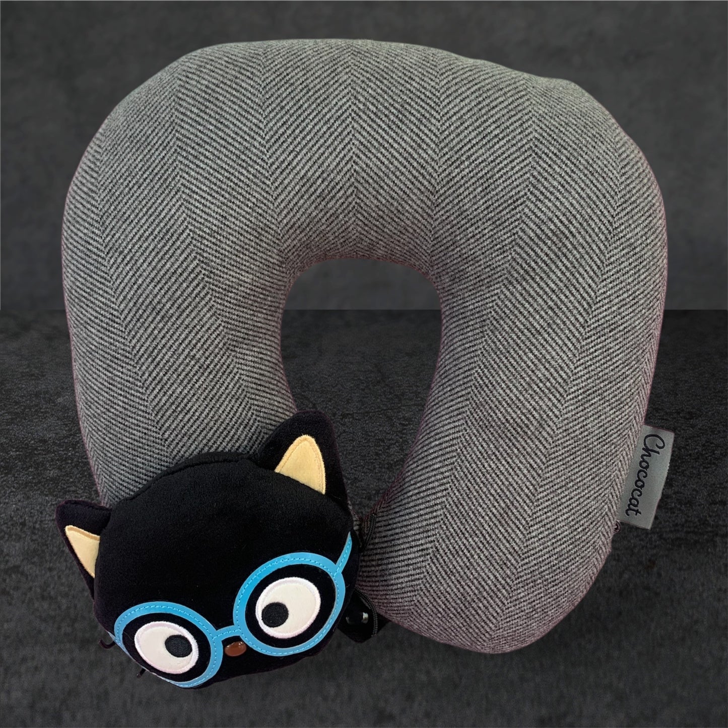 SANRIO ORIGINAL CHOCOCAT GLASSES NECK PILLOW CO