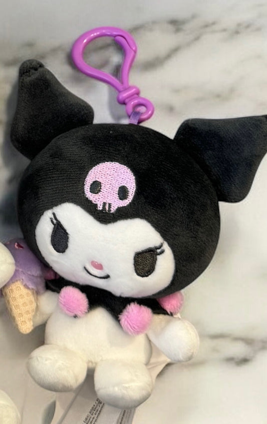 SANRIO KUROMI DIECUT PASTEL CHECK MASCOT CLIP CHARM