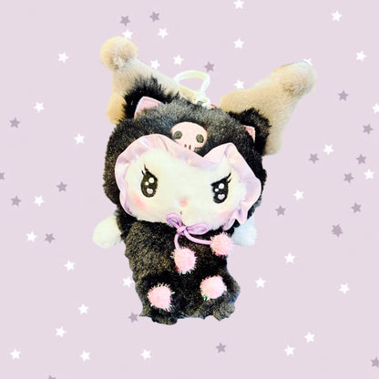SANRIO KUROMI MASCOT CLIP ON CHARM / PLUSH BLACK CAT