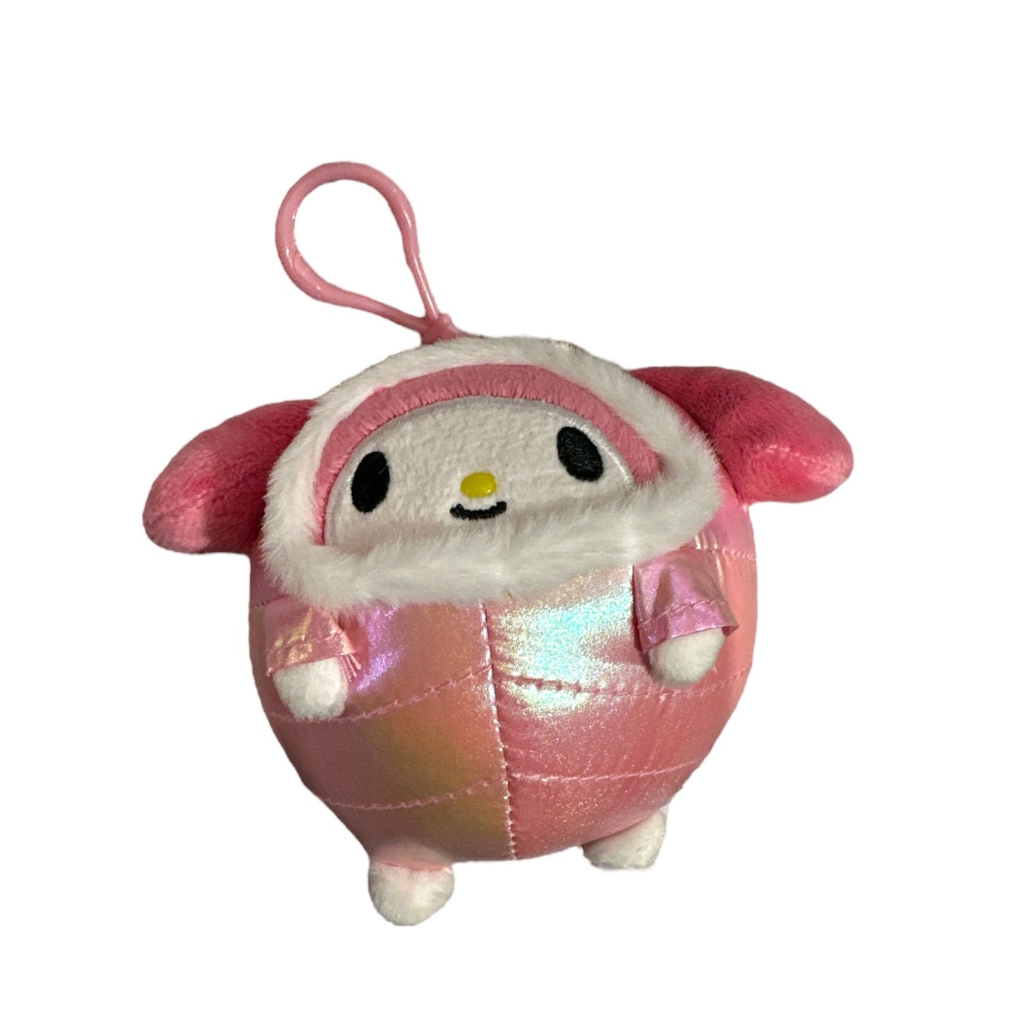 SANRIO MY MELODY MASCOT CLIP ON SHINY HOODED PUFFER JACKET