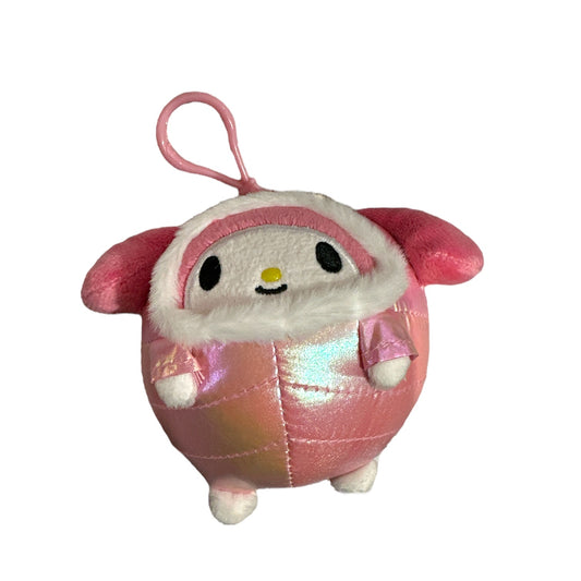 SANRIO MY MELODY MASCOT CLIP ON SHINY HOODED PUFFER JACKET