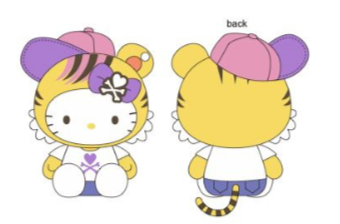 SANRIO ORIGINAL HELLO KITTY X TOKIDOKI CARNVIAL TIGER BEAN DOLL KT