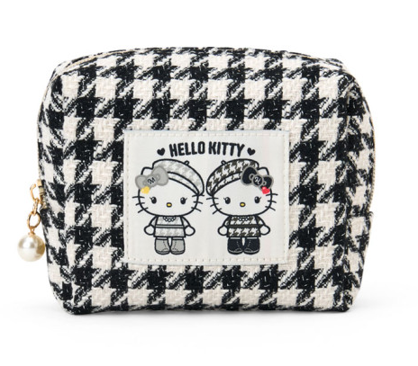 SANRIO ORIGINAL HELLO KITTY HELLO MIMMY SQUARE POUCH MONOCHROME GIRLY