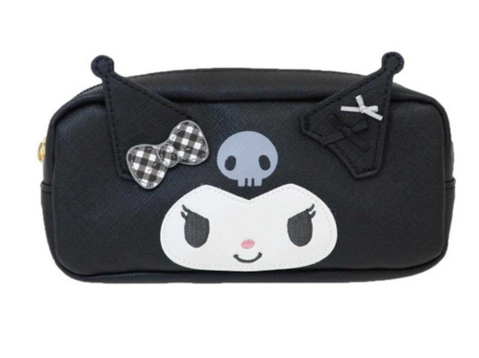 SANRO ORIGINAL KUROMI GINHAM CHECK PEN CASE SQUARE POUCH
