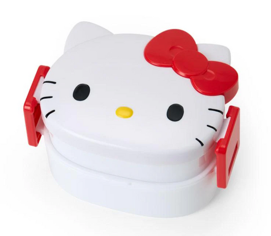 SANRIO ORIGINAL HELLO KITTY 2 TIER BENTO LUNCH BOX FACE