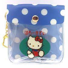 HELLO KITTY VINYL CLEAR POUCH WITH KEYCHAIN